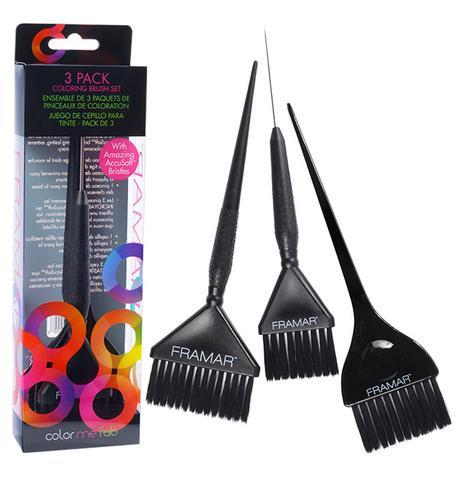 Framar Variety Color Brush Set Black 3-Piece