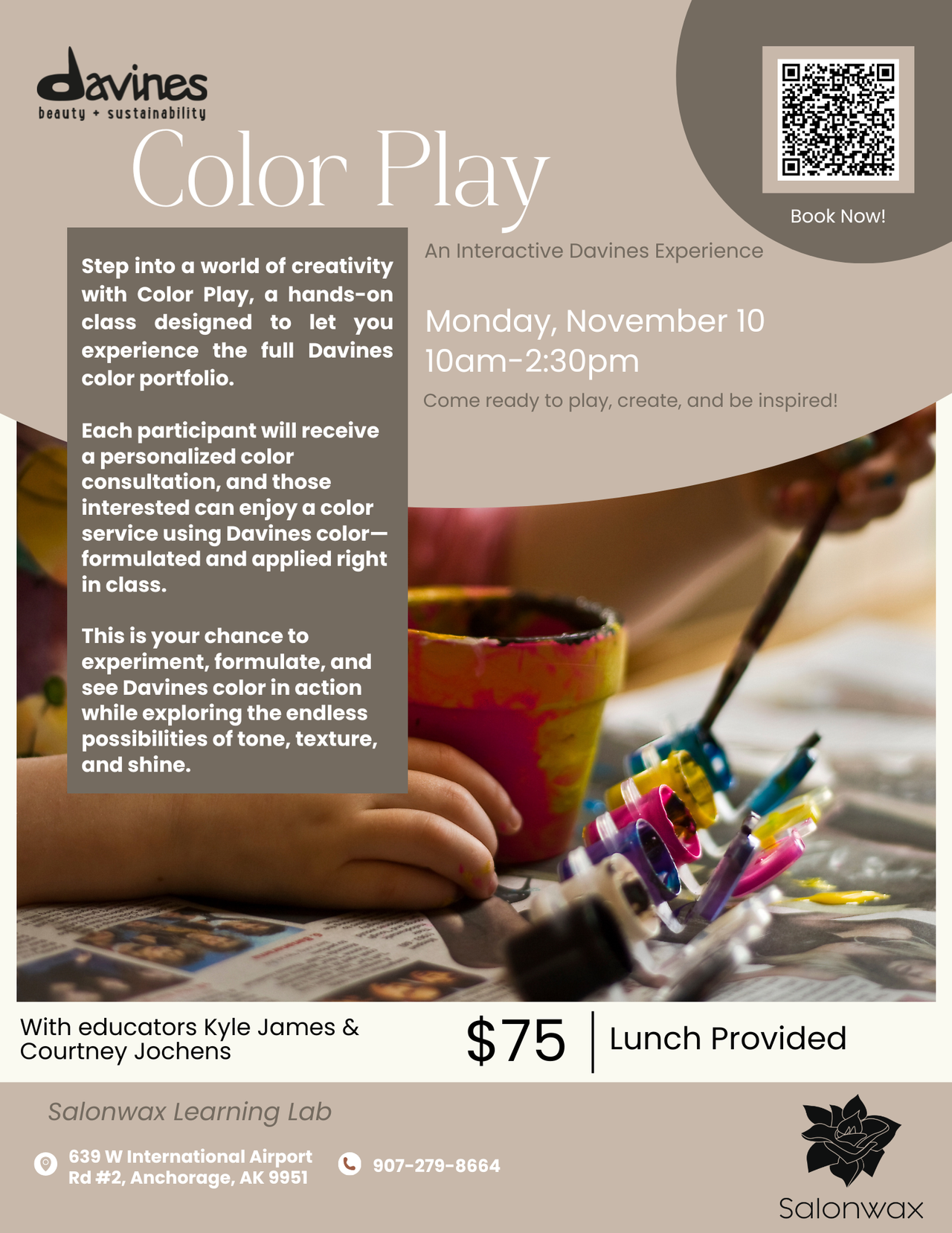 Color Play With Davines Mon. November 10th 10am-2:30pm