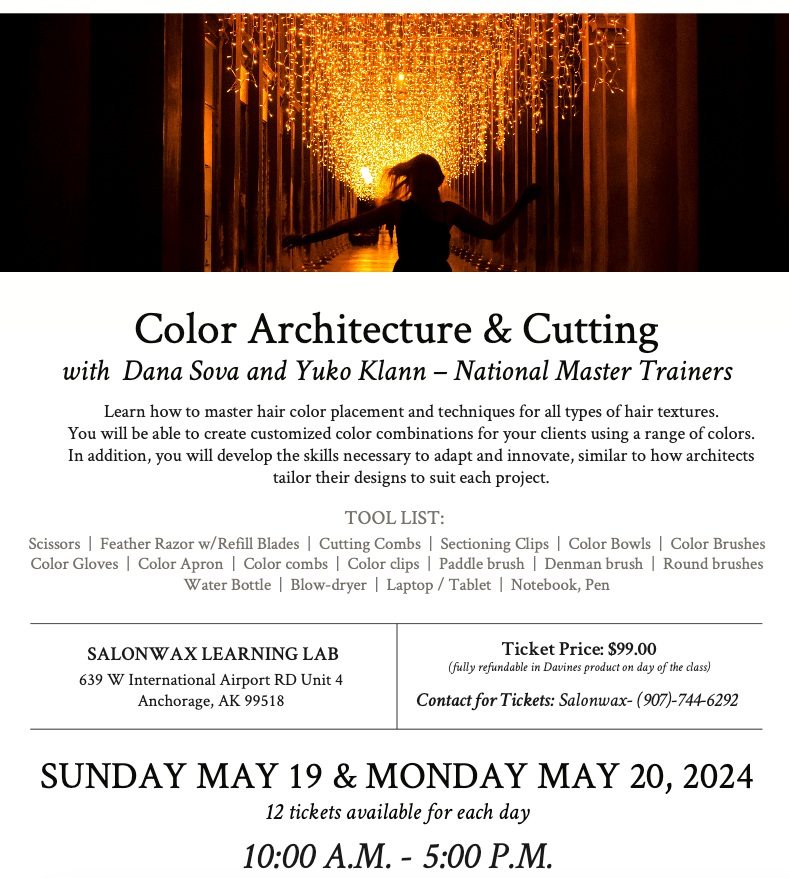 Davines Color Architecture & Cutting Class May 20th, 2024