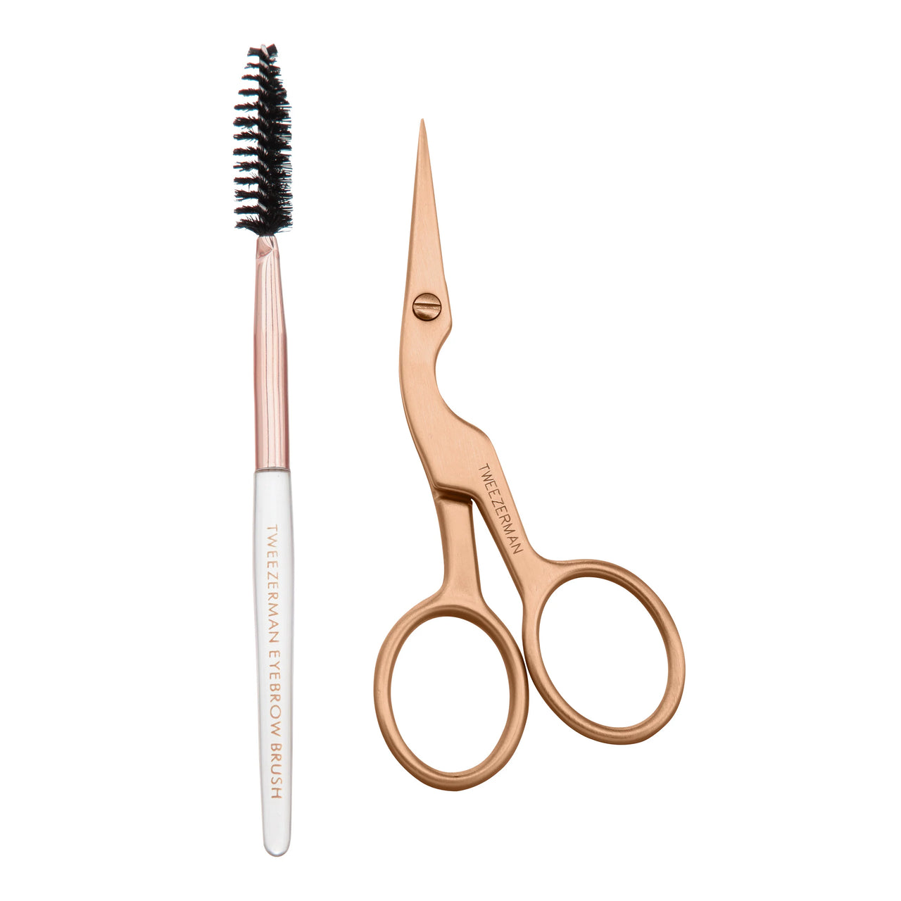 Tweezerman Rose Gold Brow Shaping Scissors & Brush