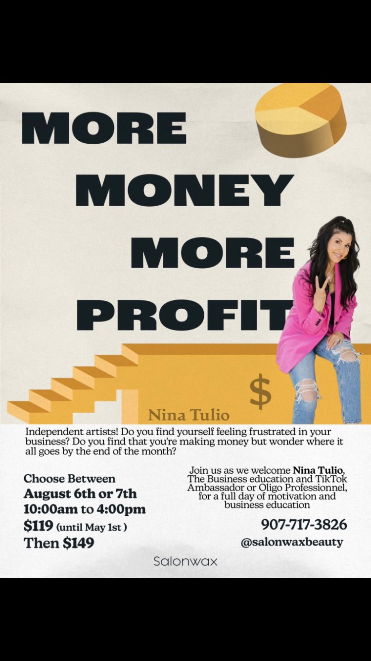 More Money More Profit Class With Nina Tulio August 6th